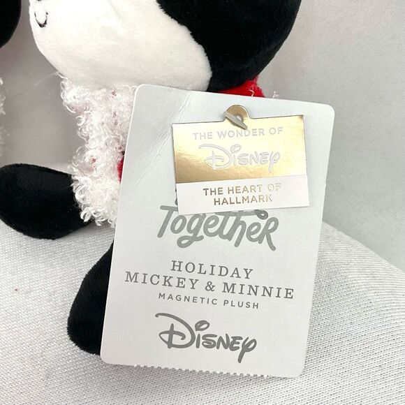 Disney Mickey and Minnie Mouse Holiday Plush Set Hallmark Better Together New - Picture 3 of 6